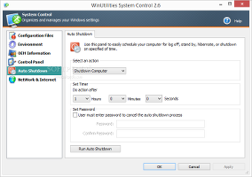 Showing the System Control module in WinUtilities Professional Edition